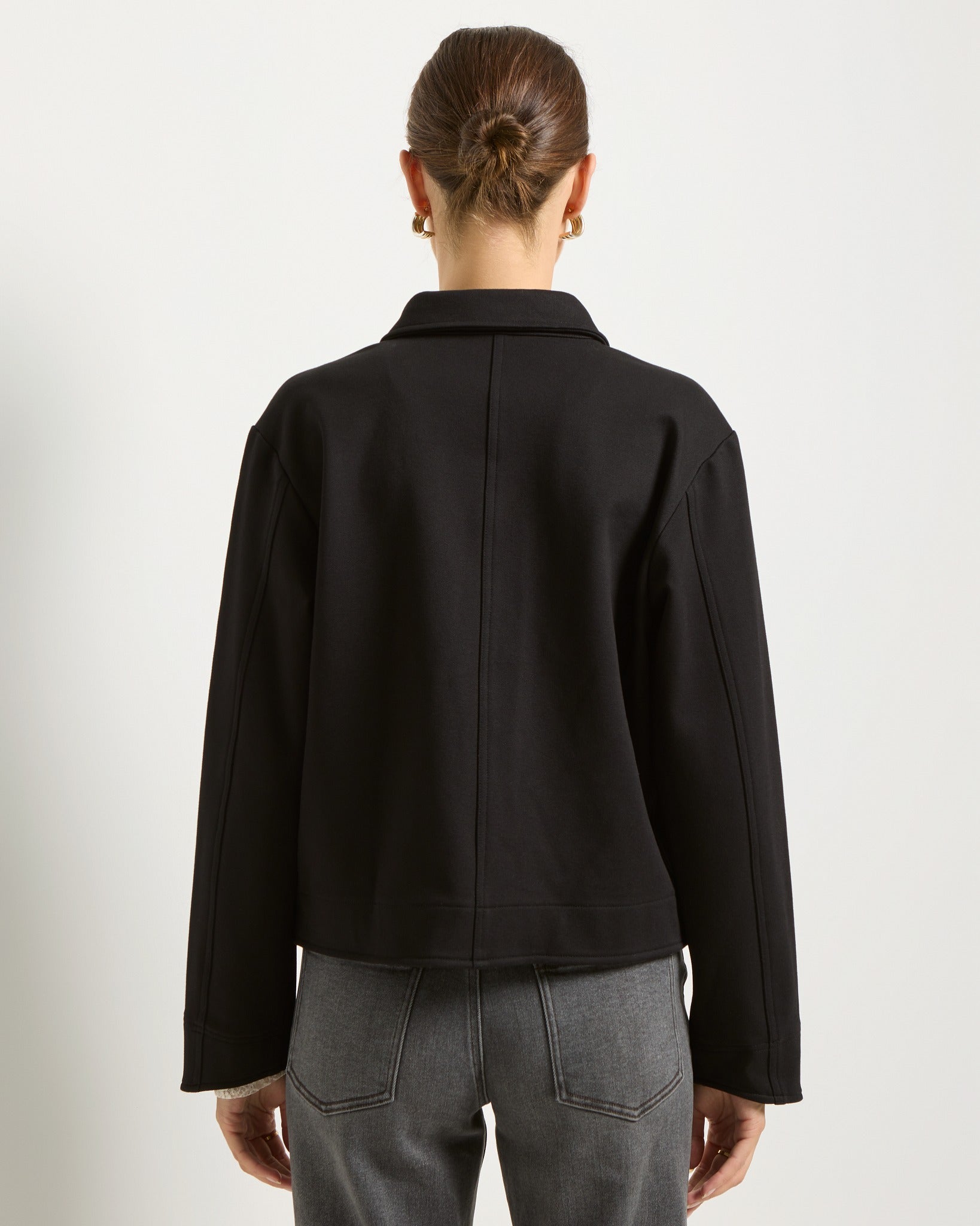 Black $|& SEAS Long Weekend Twill Jacket - SOF Back