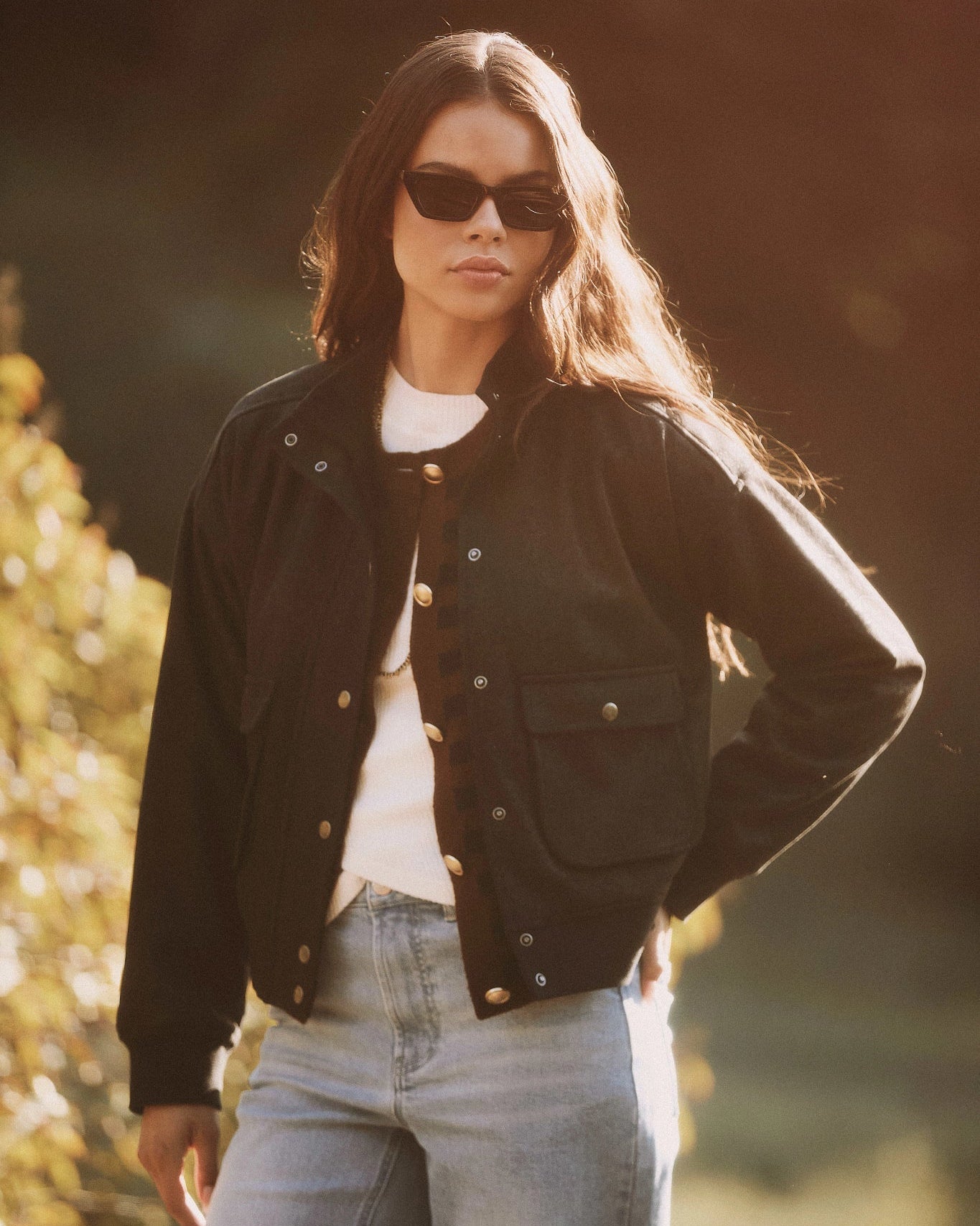 Black $|& SEAS Hideaway Bomber Jacket - SOF Side