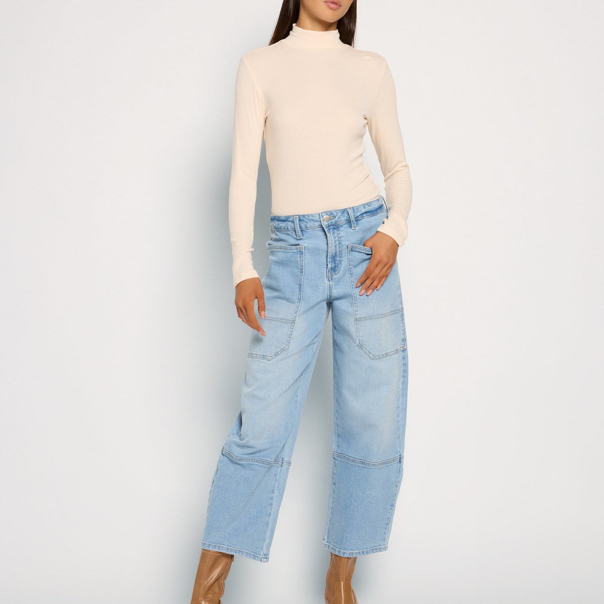 SEAS Ridge Barrel Leg Jeans - High-Rise Utility Denim – Seventy Eight ...