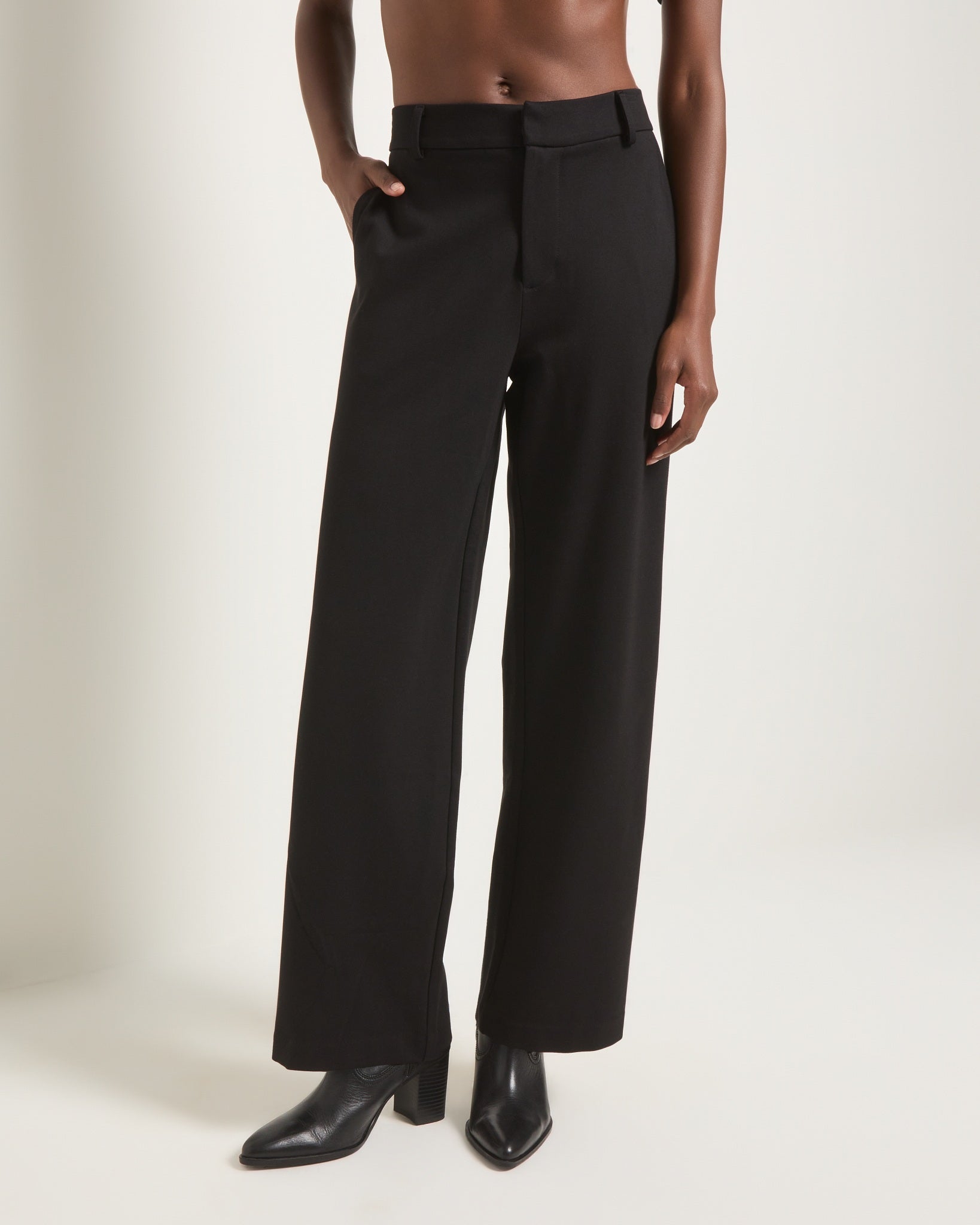 Black $|& SEAS Eventide Ponte Trouser - SOF Front