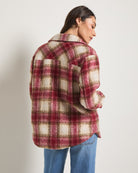 Red Plaid $|& SEAS Cozy Plaid Shacket - SOF Back