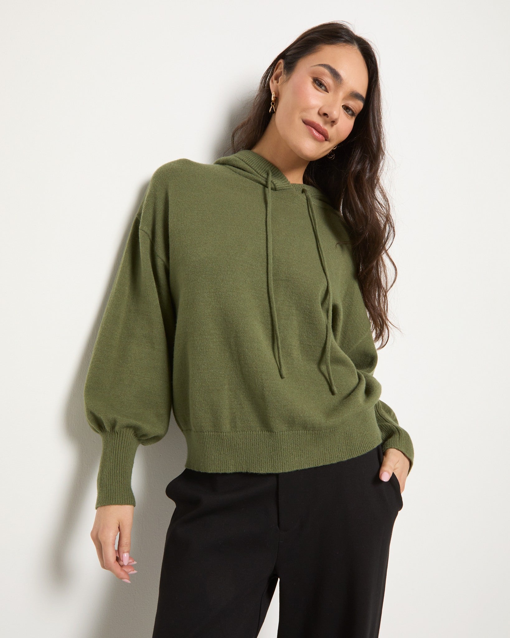 Olive Branch $|& SEAS Grove Hooded Sweater - SOF Front