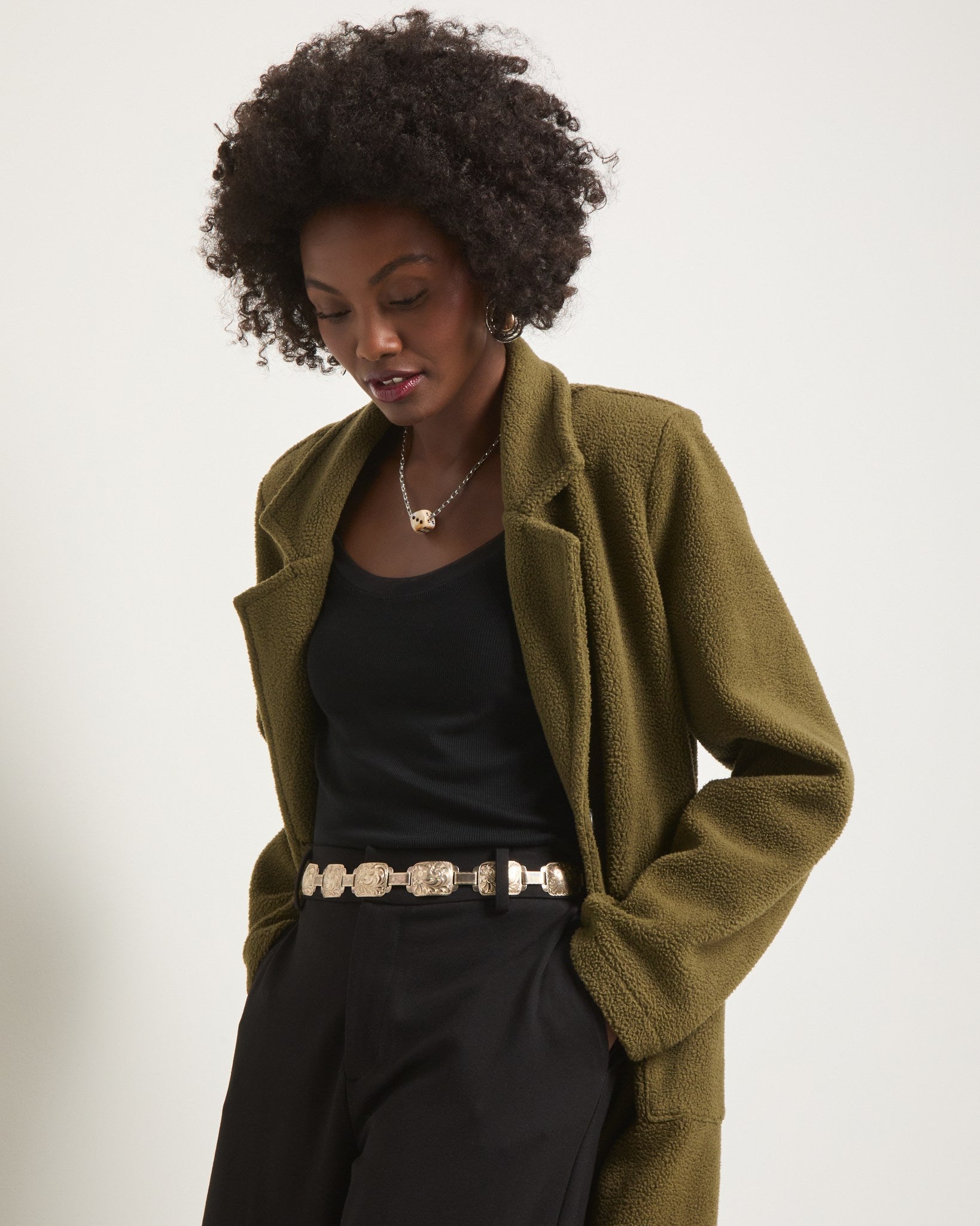Olive Branch $|& SEAS Samantha Sherpa Coat - VOF Side