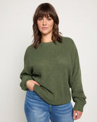 Olive $|& SEAS Coastal Crew Neck Pullover - SOF Front
