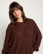 Chocolate $|& SEAS Coastal Crew Neck Pullover - SOF Full Front