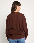 Chocolate $|& SEAS Coastal Crew Neck Pullover - SOF Back