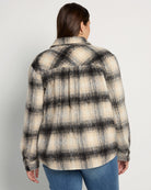 Black Plaid $|& SEAS Cozy Plaid Shacket - SOF Back
