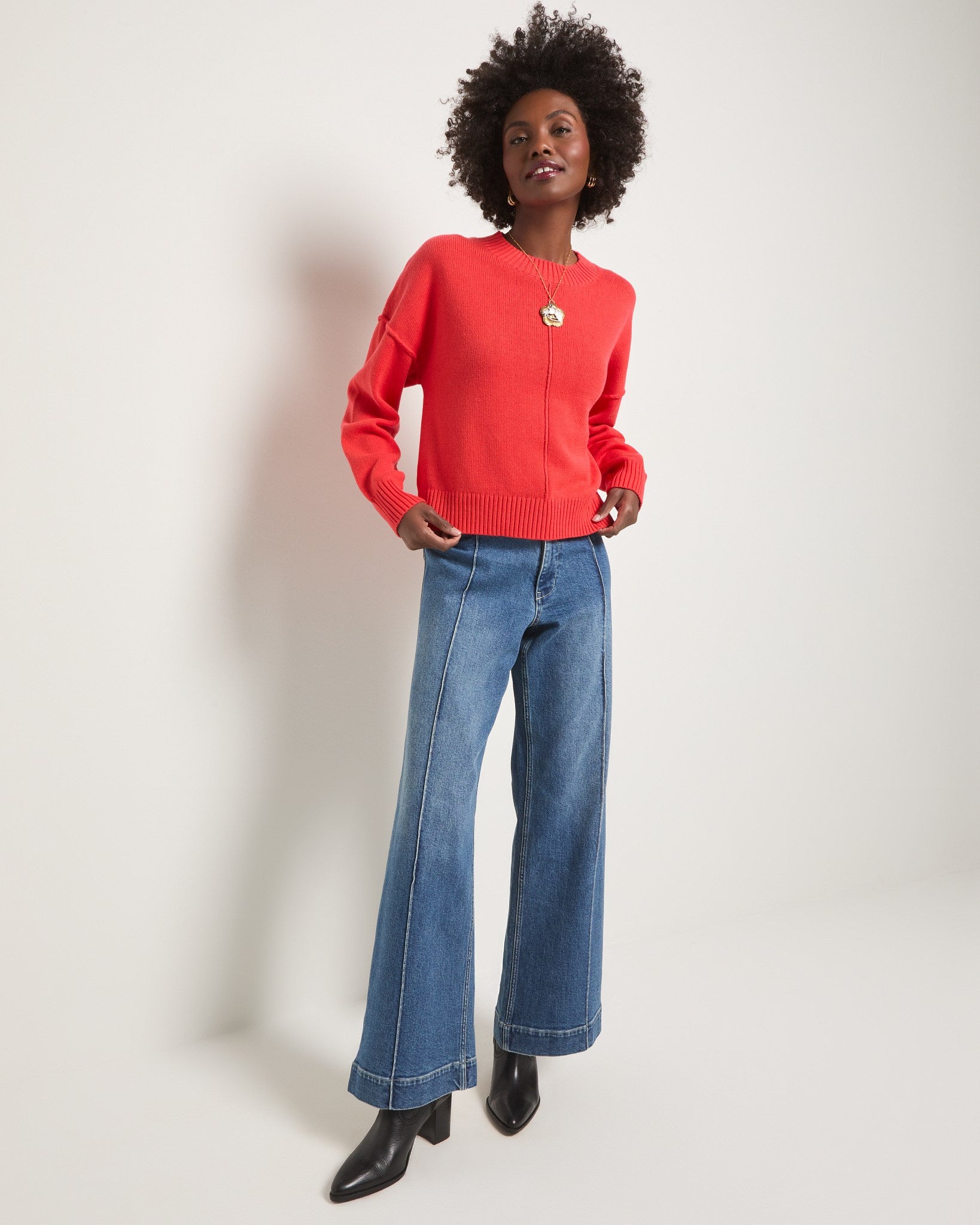 Pomegranate $|& SEAS Melody Reverse Seam Sweater - UGC On Fig