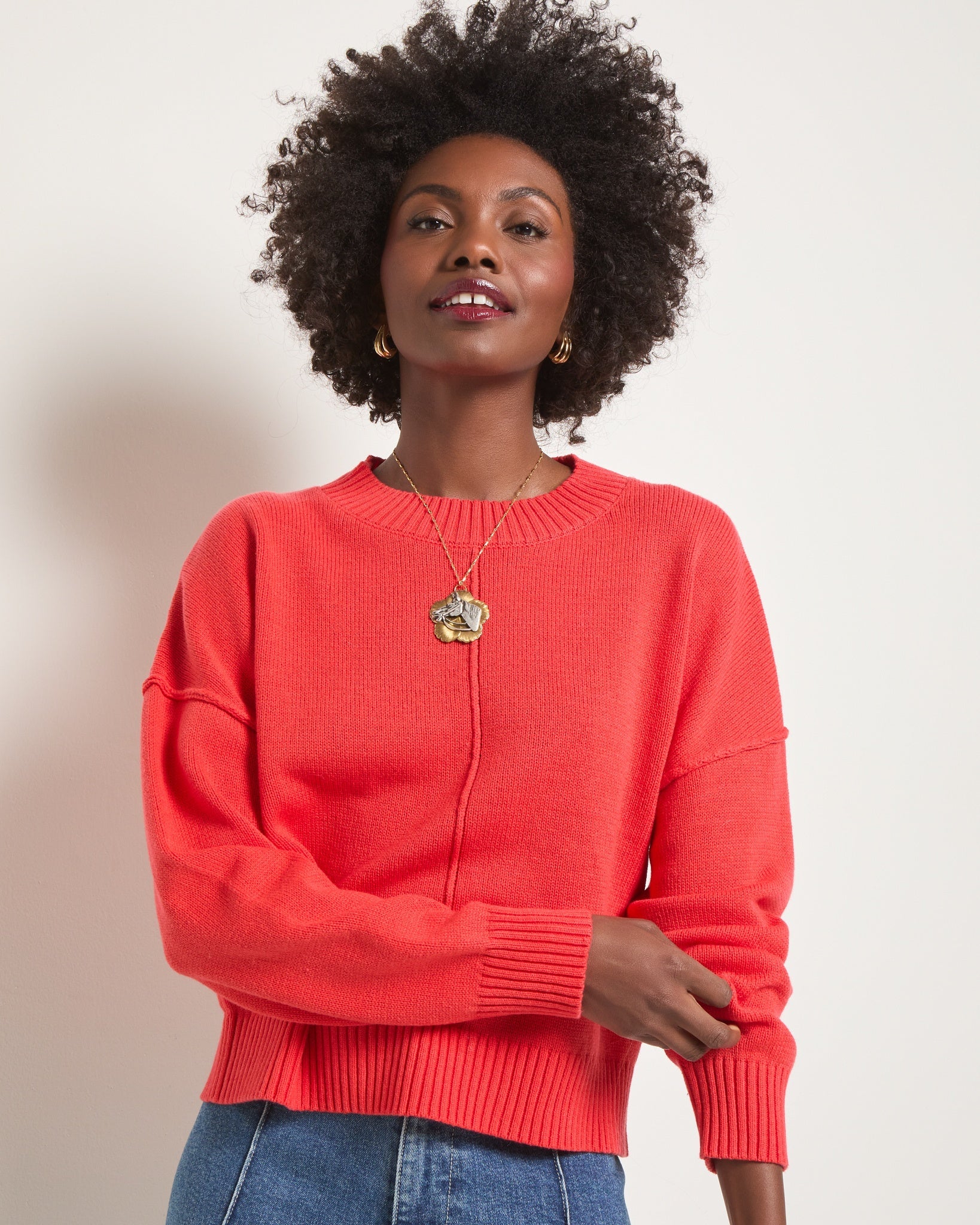 Melody Reverse Seam Sweater - Cozy, Cool Relaxed Fit Knit