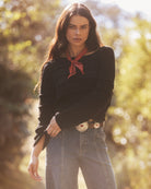 Black $|& SEAS Shayna Ruffle Sweater - SOF Side