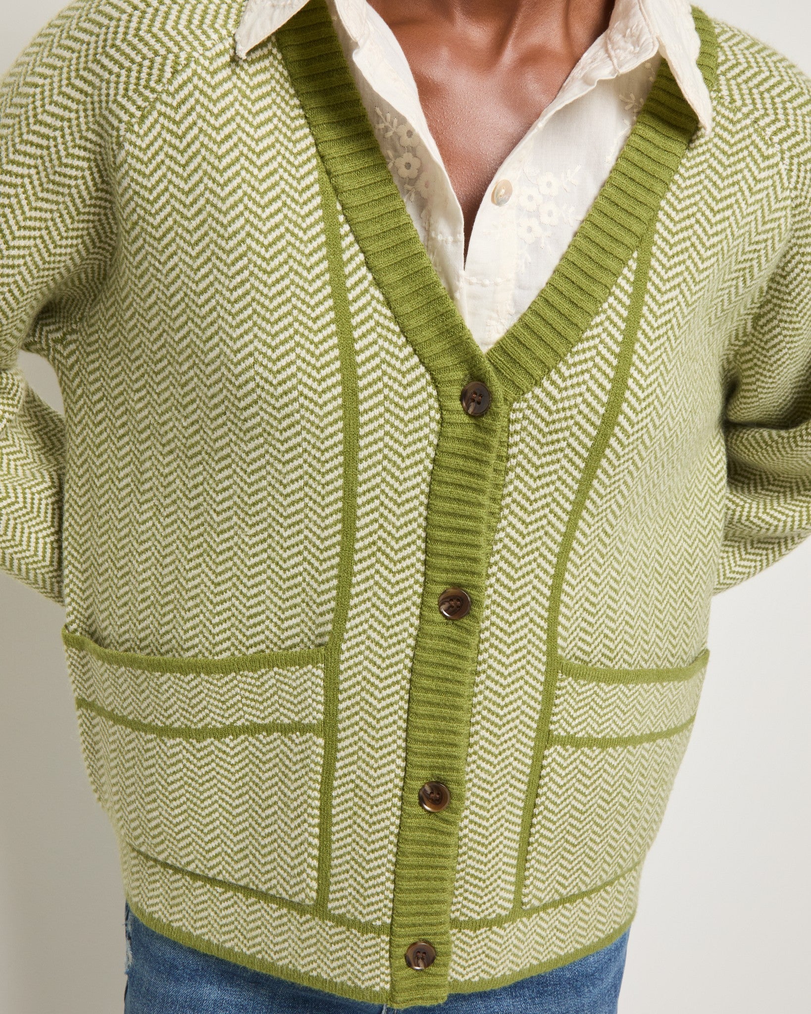 Olive Branch $|& SEAS Wanderlust Cardigan - SOF Full Front