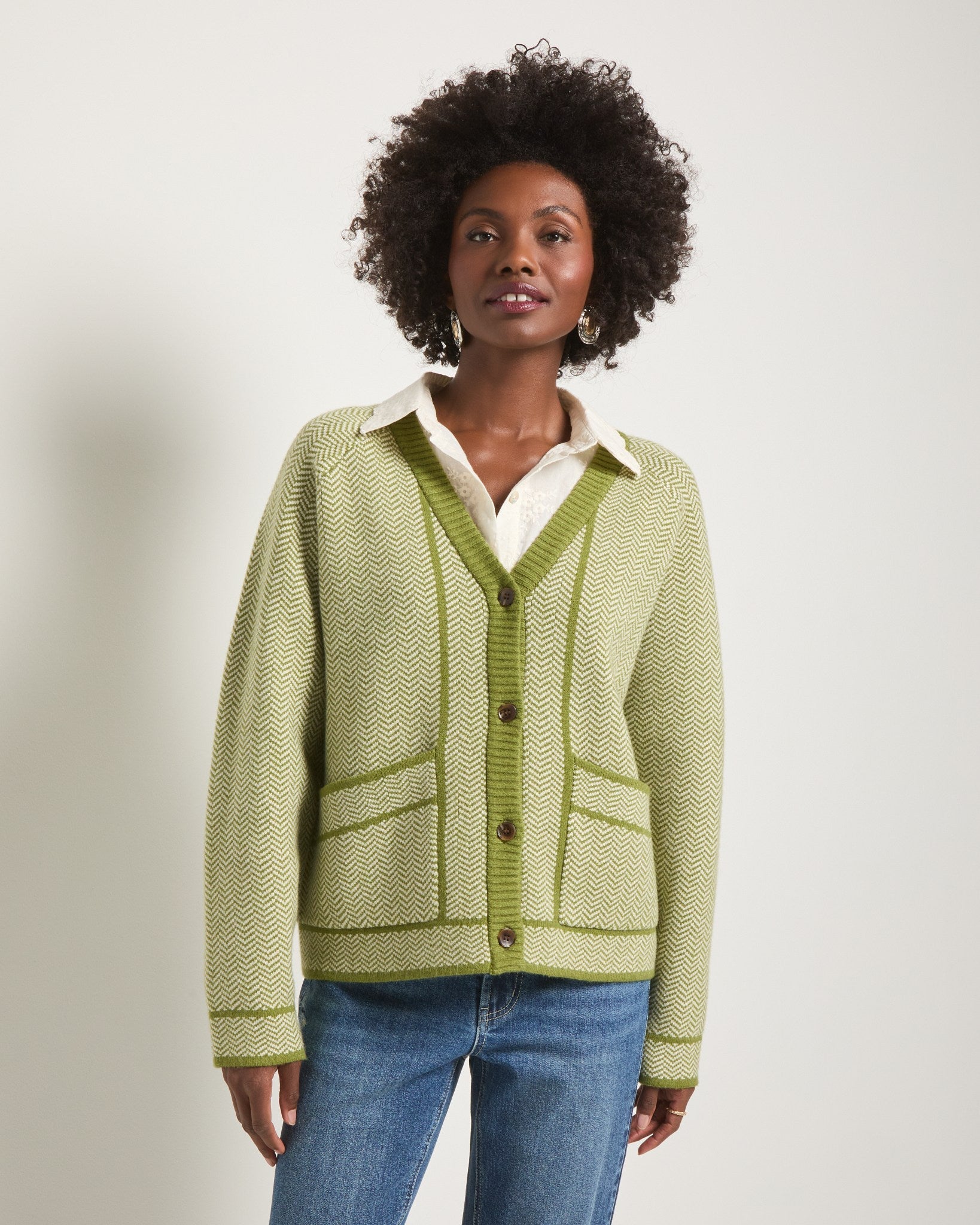 Olive Branch $|& SEAS Wanderlust Cardigan - SOF Front