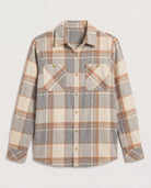 Cream/Grey Plaid $|& SEAS Sunset Plaid Knit Top - Hanger Detail