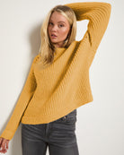 Golden Rod $|& SEAS Fisherman Raglan Sweater - VOF Front