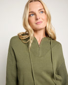 Olive Branch $|& SEAS Ojai Half Zip Hooded Sweater - SOF Full Front