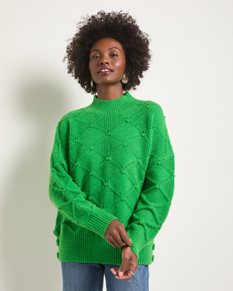 SEAS Bobble Knit Mockneck Sweater - Unique Detail – Seventy Eight