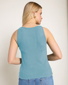 Wave $|& SEAS Laurel Ribbed Shelf Bra Tank - SOF Back