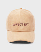 Beige $|& David & Young Cowboy Hat Embroidered Suede Baseball Cap - VOF Detail