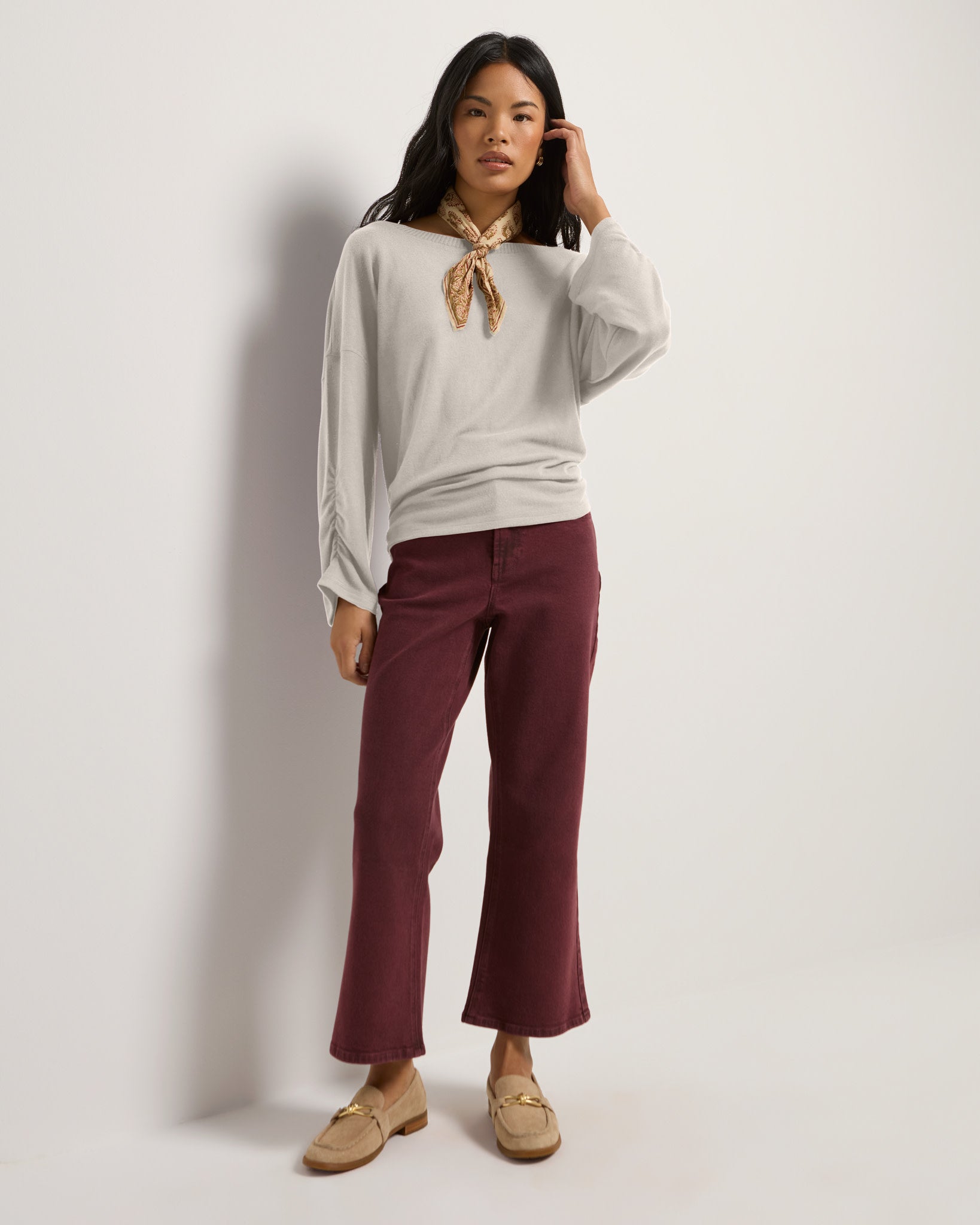 Cream $|& SEAS Sonder Cinch Sleeve Pullover - UGC On Fig