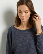 Heather Indigo Haze $|& SEAS Highland Dolman Long Sleeve Top - VOF Front
