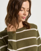 Kelp $|& SEAS Solar Striped Sweater - SOF Full Front