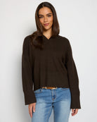 Heather Obsidian $|& SEAS Grace Hooded Sweater - SOF Front