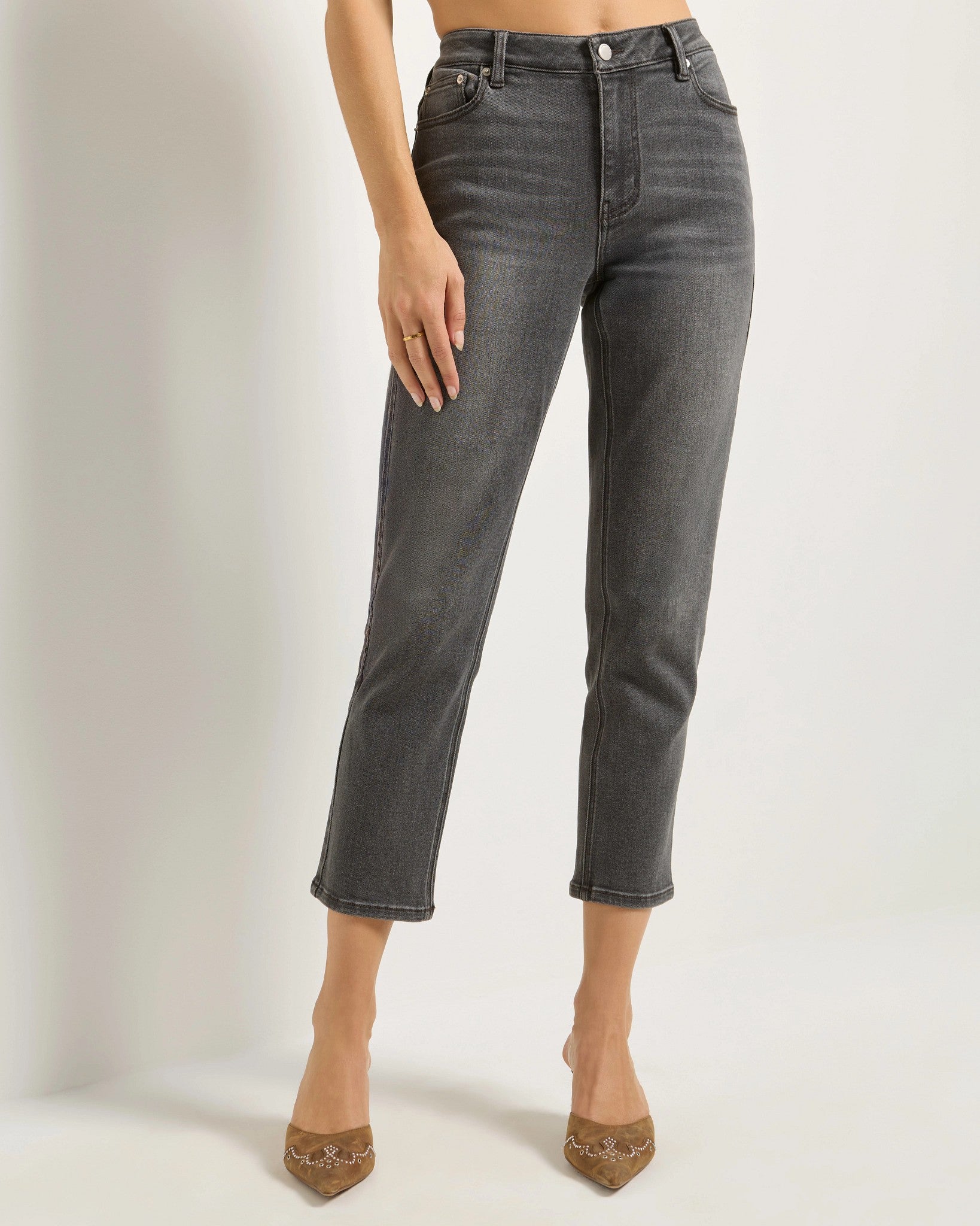 Grey Mist $|& SEAS Coastline Cropped Skinny Jean - SOF Front