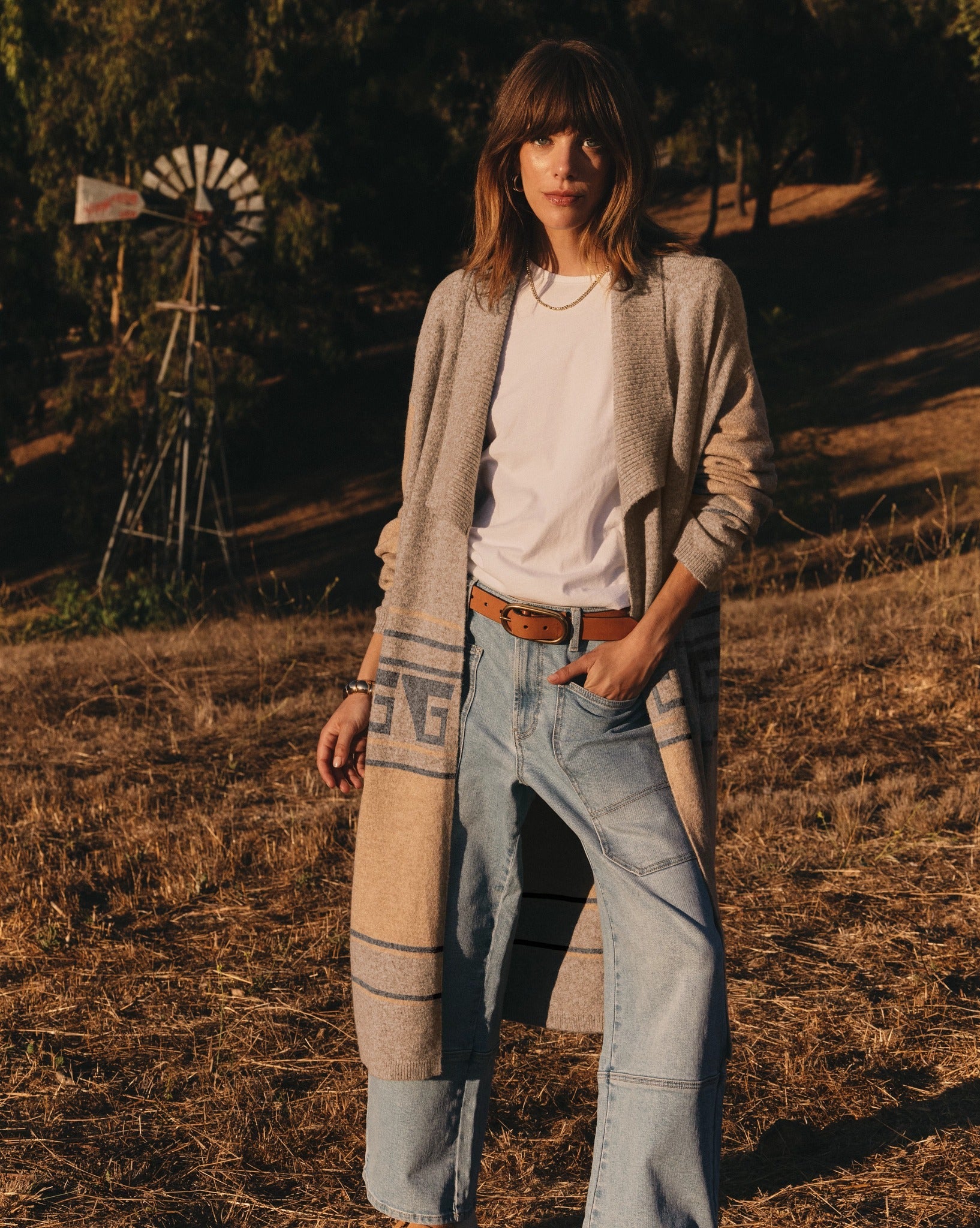 Birch Geo $|& SEAS Canyon Duster Cardigan - SOF Side