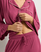 Cherry $|& SEAS Slumber Party Ruffle Pajama Set - SOF Full Front