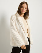 Ivory $|& SEAS Luna Faux Fur Jacket - VOF Side