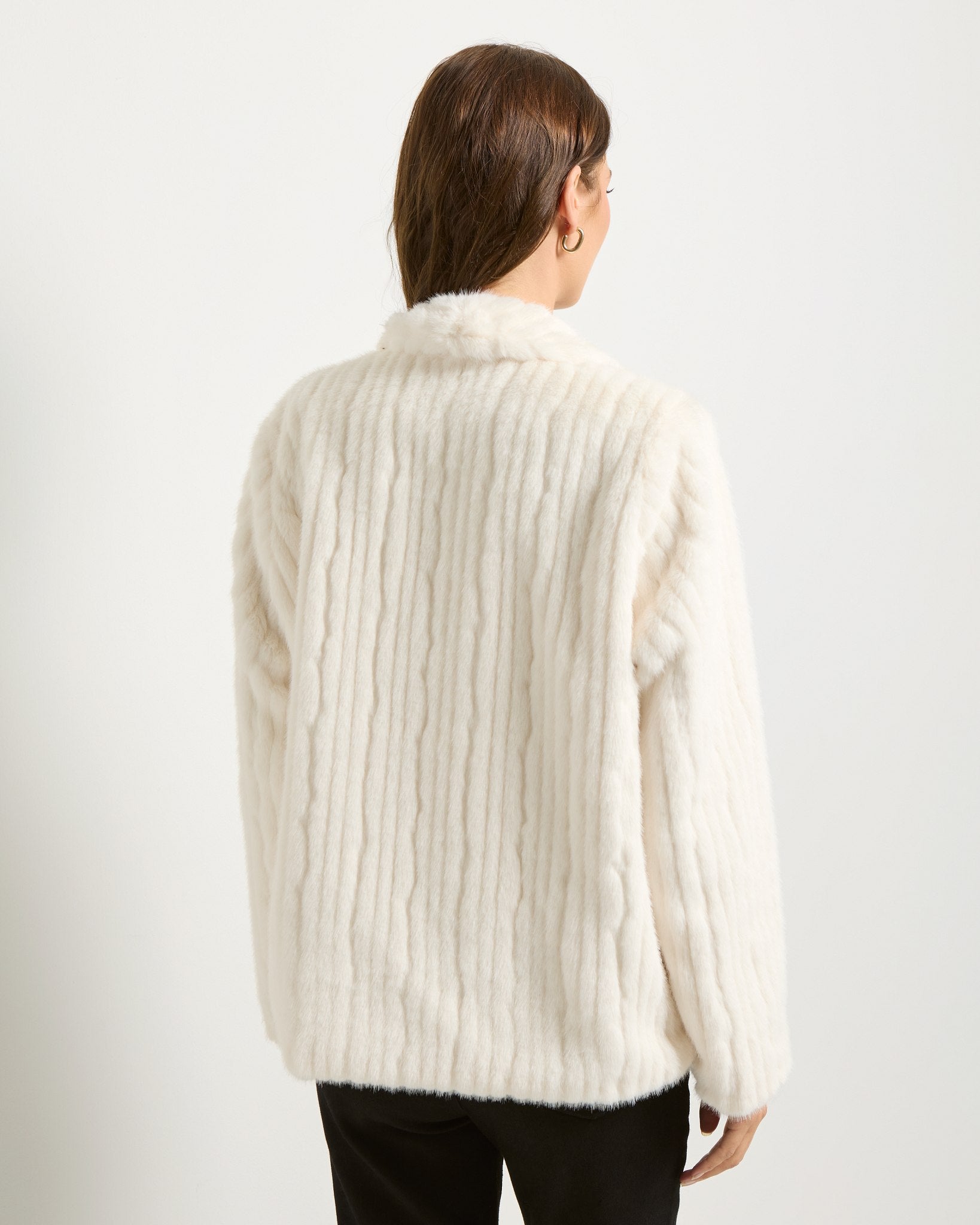 Ivory $|& SEAS Luna Faux Fur Jacket - SOF Back