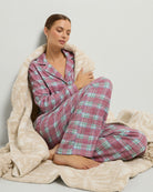 Fireside Tartan Cherry Plaid $|& SEAS Cat Nap Pant - VOF Front