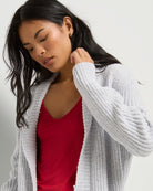 Heather Grey $|& SEAS Twilight Knit Robe - SOF Full Front