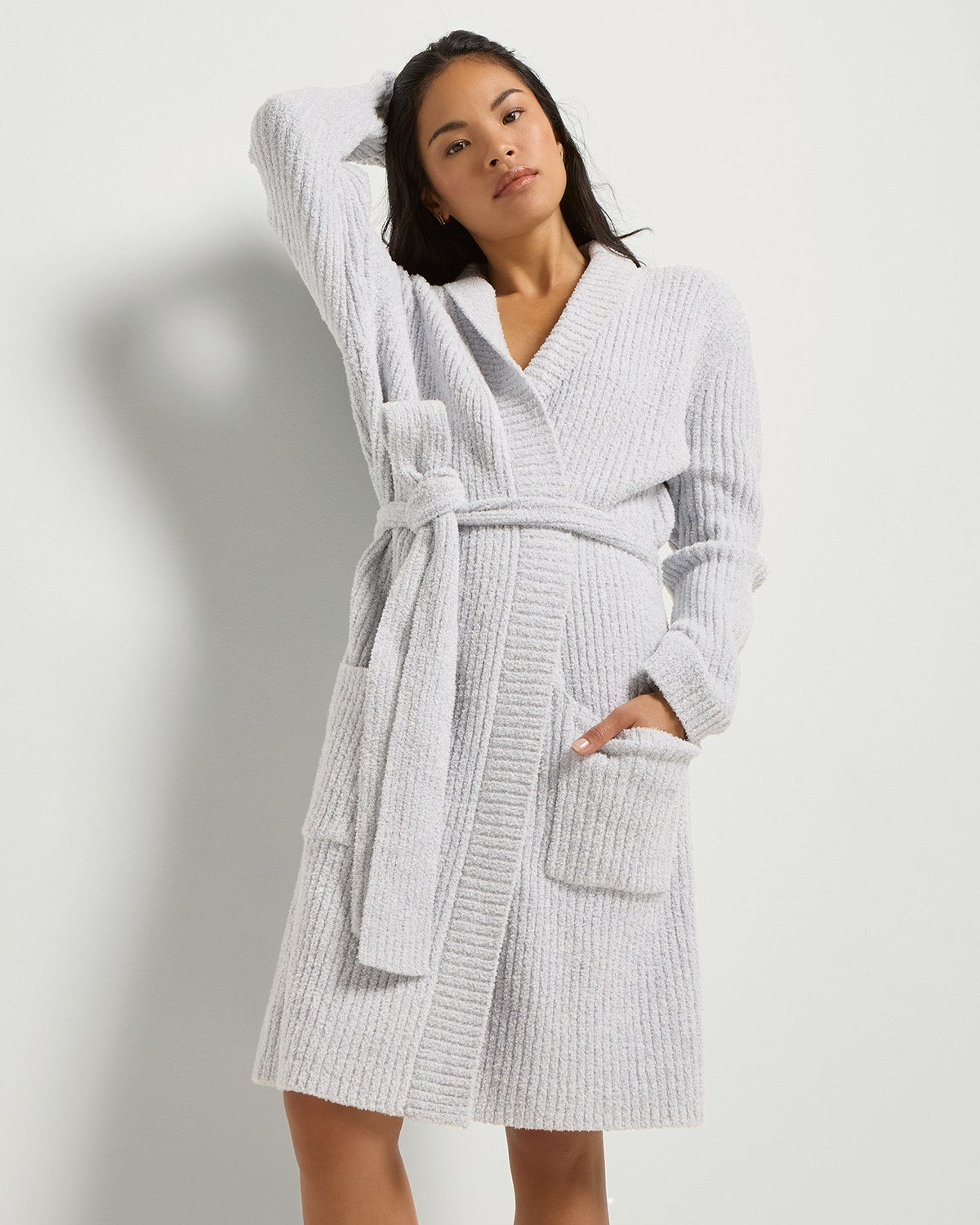 Heather Grey $|& SEAS Twilight Knit Robe - SOF Front
