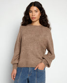 Heather Sandbar $|& SEAS Balloon Sleeve Crewneck Sweater - SOF Front