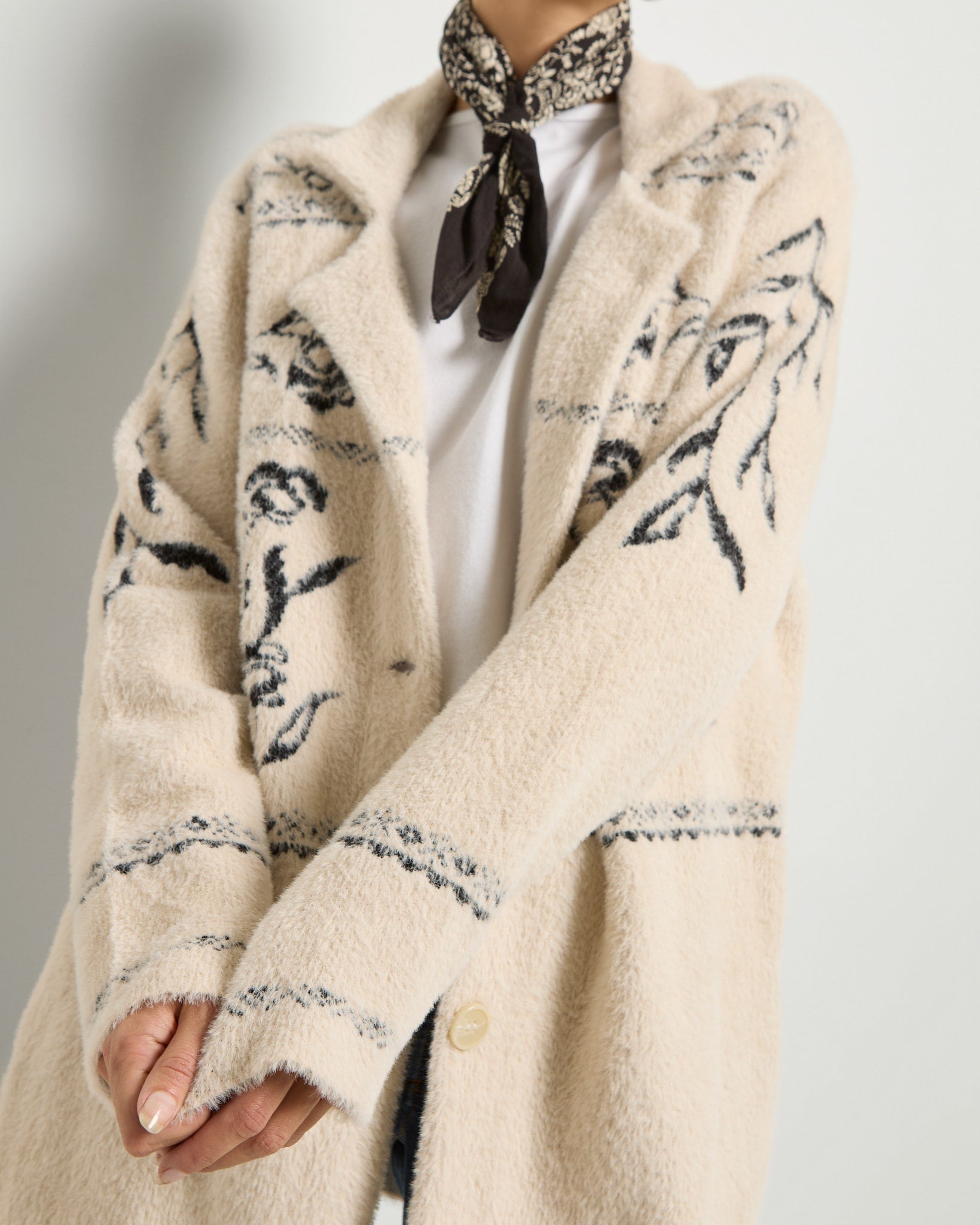 Cream $|& SEAS Luxe Coatigan - SOF Full Front