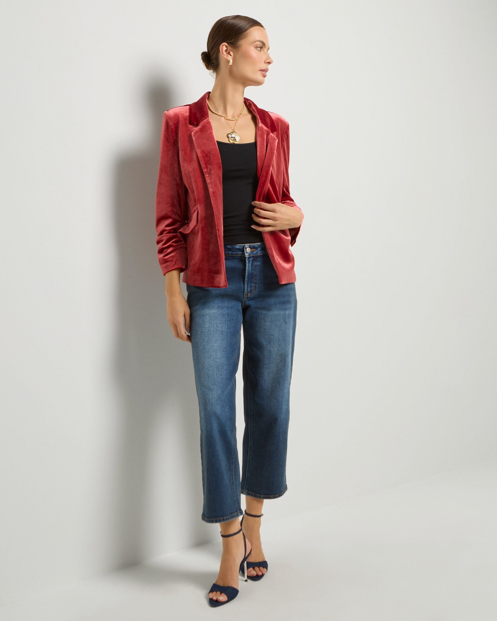 Maple $|& SEAS Aries Ruched Sleeve Blazer - UGC On Fig