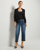 Black $|& SEAS Aries Ruched Sleeve Blazer - UGC On Fig