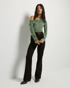 Faded Turf Green $|& SEAS Marigold One Shoulder Top - UGC On Fig