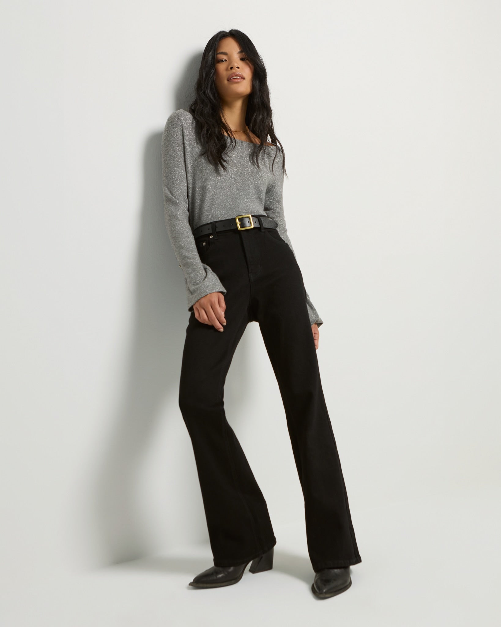 Heather Grey $|& SEAS Eden Boat Neck Top - UGC On Fig