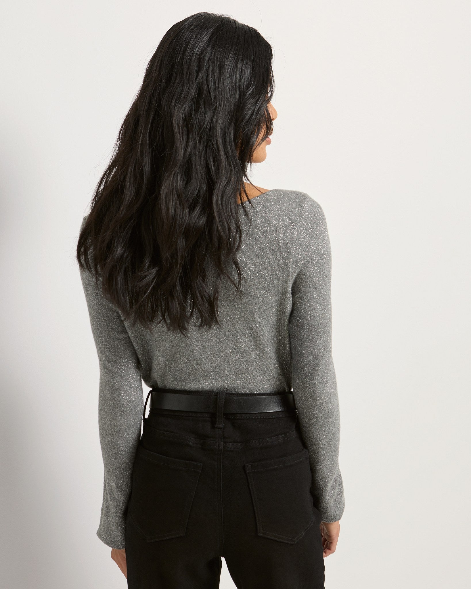 Heather Grey $|& SEAS Eden Boat Neck Top - SOF Back