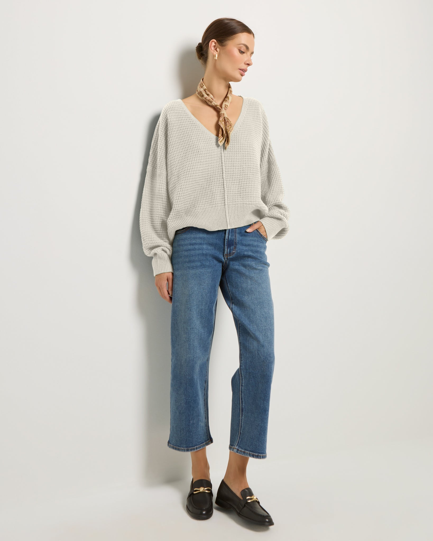 Cream $|& SEAS Lotus V-Neck Sweater - UGC On Fig