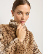 Sandstone Leopard $|& SEAS Luna Faux Fur Jacket - VOF Side