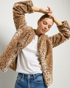 Sandstone Leopard $|& SEAS Luna Faux Fur Jacket - SOF Full Front