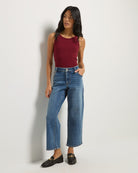 Cabernet $|& SEAS Laurel Ribbed Shelf Bra Tank - VOF Front