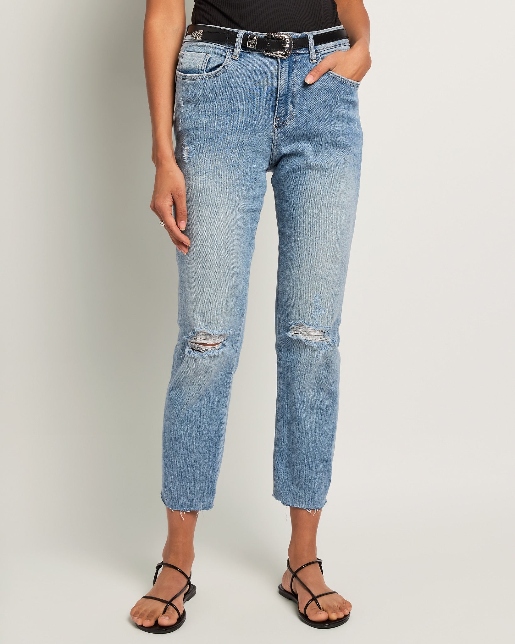 Light Wash $|& SEAS High Rise Crop Straight Leg Jean