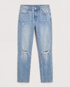 Light Wash $|& SEAS High Rise Crop Straight Leg Jean - Hanger Detail