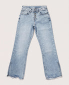 Medium Light Wash $|& SEAS Mid Rise Cropped Side Slit Jeans - Hanger Detail