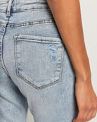 Medium Light Wash $|& SEAS Mid Rise Cropped Side Slit Jeans - VOF Front