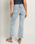 Medium Light Wash $|& SEAS Mid Rise Cropped Side Slit Jeans - SOF Back